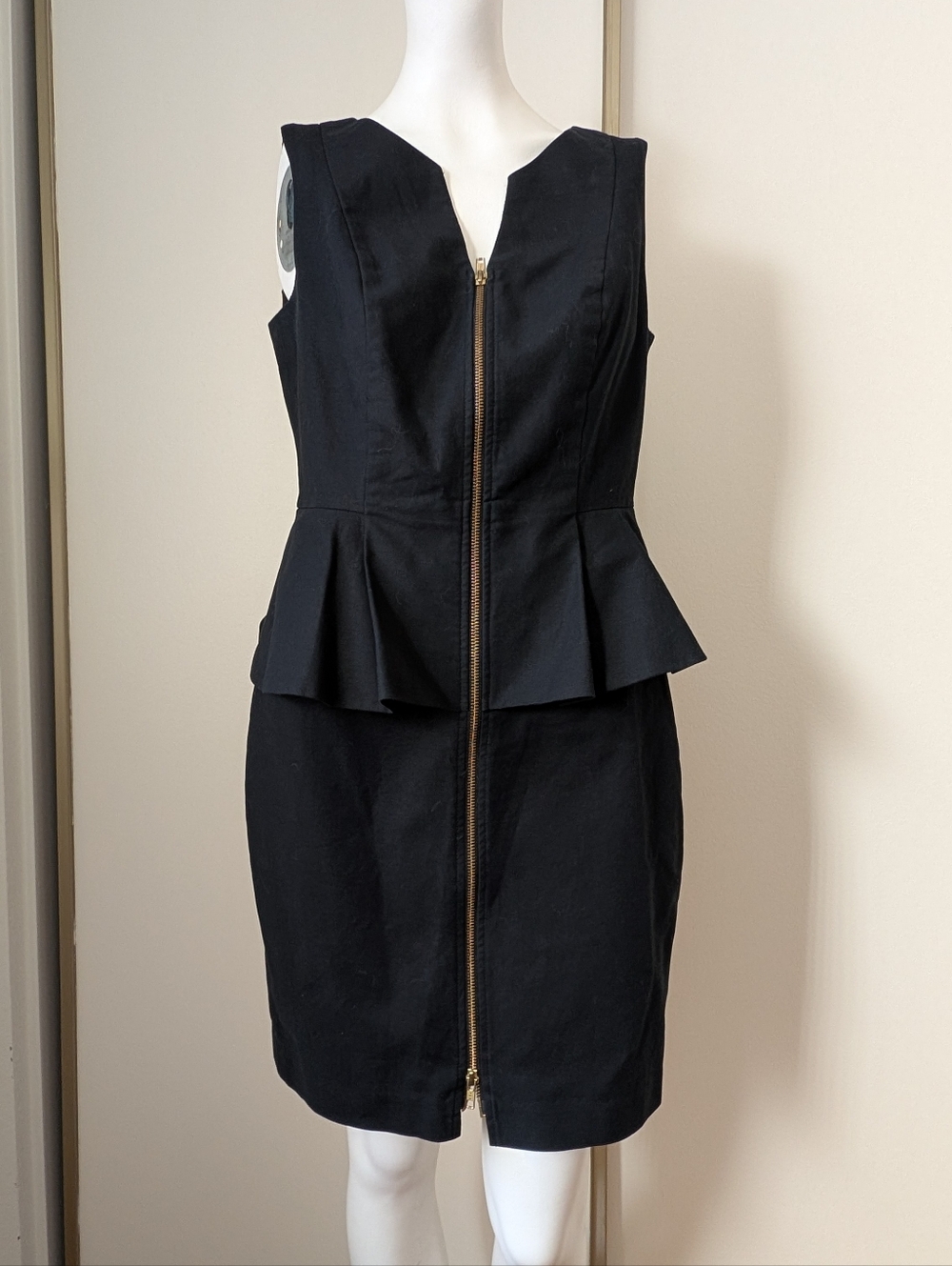 The Limited Front Zip Peplum Little Black Dress